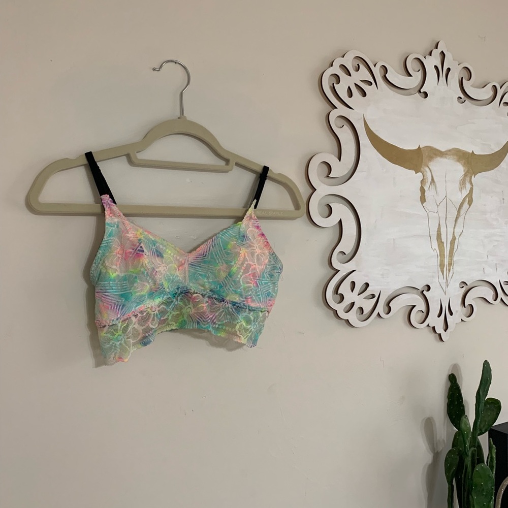 VS PINK rainbow bralette.